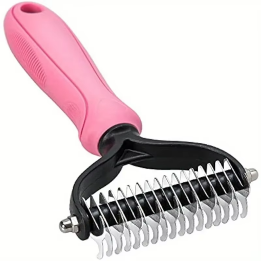 Double-Sided Undercoat Rake Brush - Professional Pet Grooming Tool, Effectively Removes Loose Undercoat and Shedding Hair